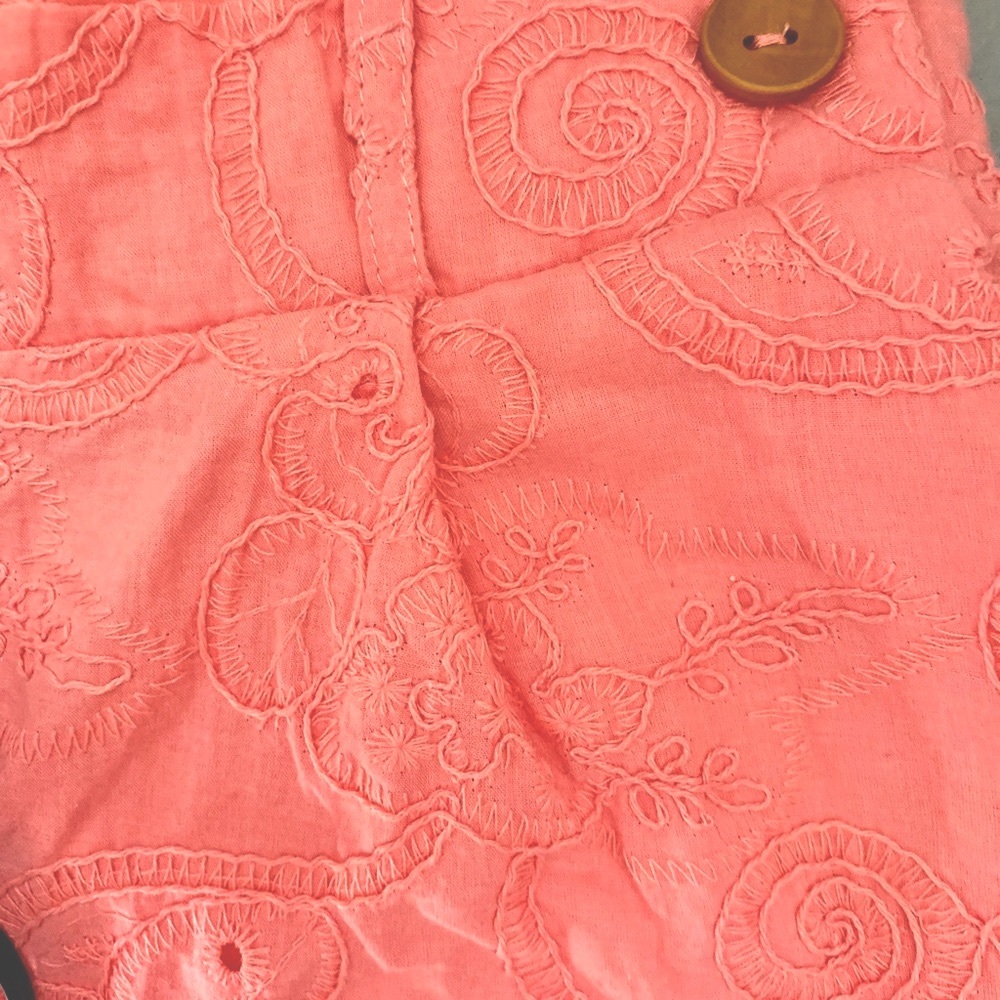 Nanette Lepore Coral, Luxury, Pull -On Embroidered Shorts, Small - Picture 14 of 16